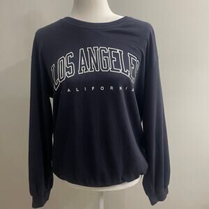 EZwear Los Angeles Y2K  Graphic Navy Blue Sweatshirt Sz Small